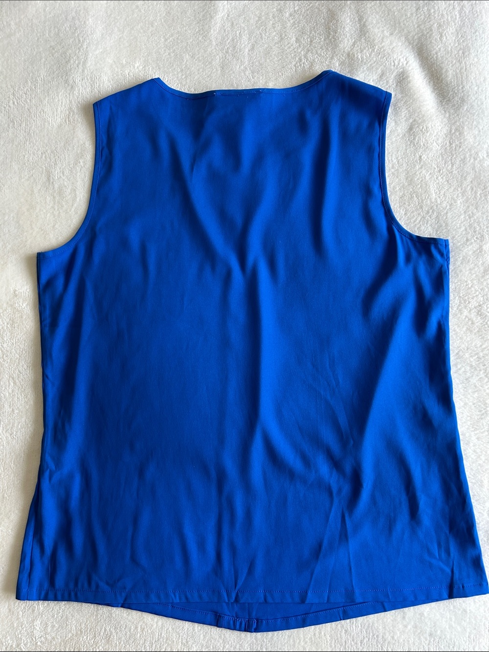 Calvin Klein Bright Blue Sleeveless Pleat-Front Tank Top Size S, NWT - Picture 4 of 8